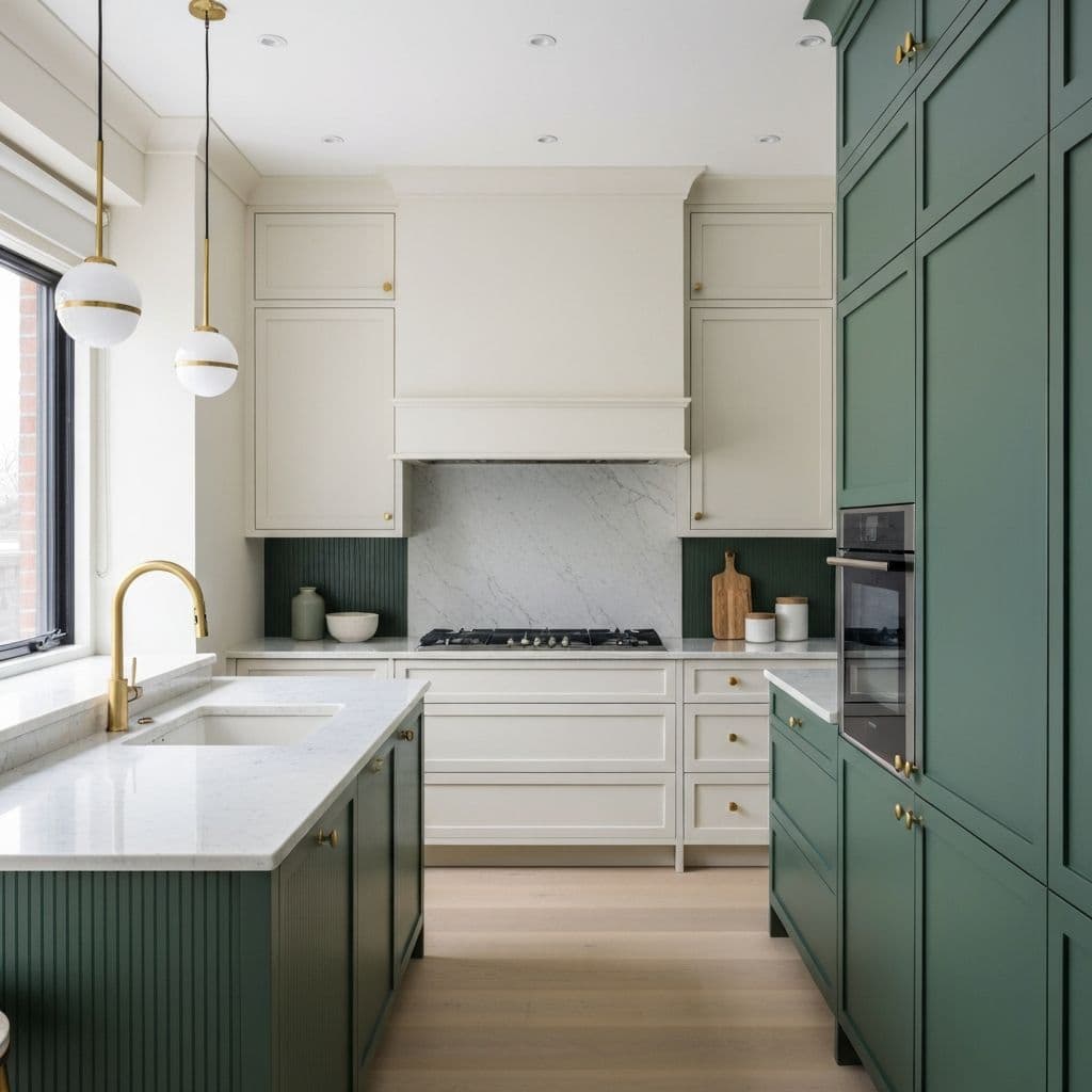 Elegancka kuchnia z marmurowym blatem