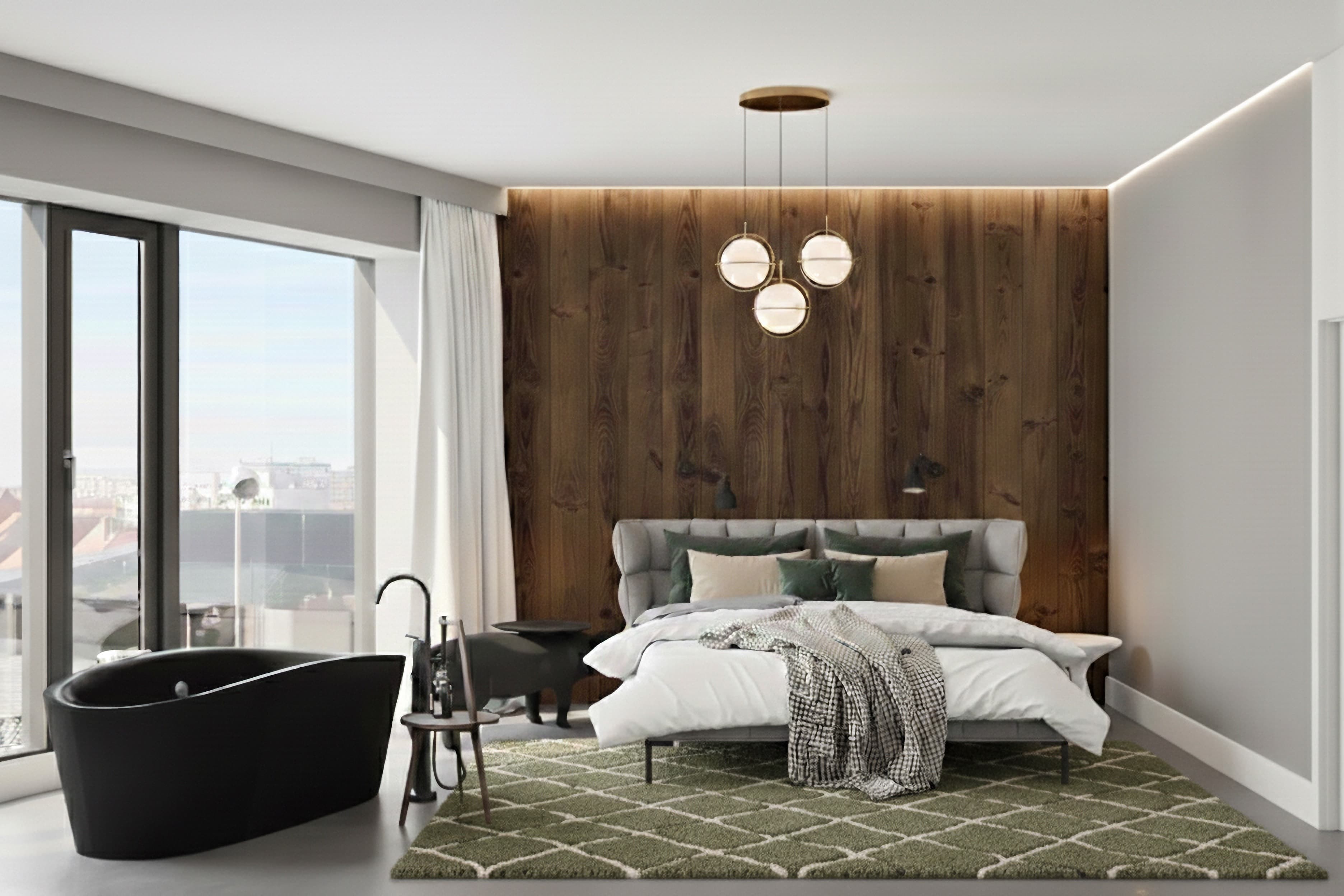 Piękna sypialnia zaprojektowana przez BunnyFeelsHome